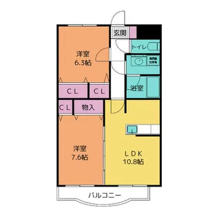 オーキッド・グレース【1階】の間取り