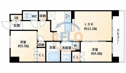 アーバンパーク淡路【6階】の間取り