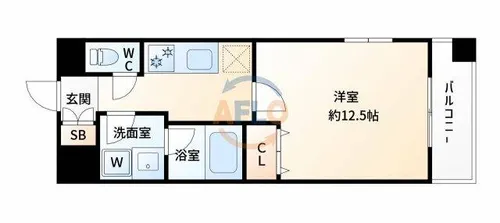 レフィーナカルム江坂【9階】の間取り
