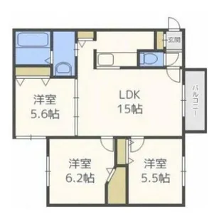 システムコート伏見【201号室】の間取り