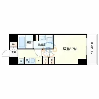 ミュプレ江坂【9階】の間取り