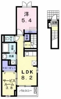 大阪府藤井寺市沢田2丁目【アパート】の間取り
