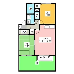 スカイシティー森本【1階】の間取り