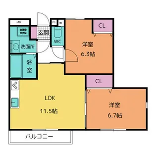 ニュー令和((仮称)一宮市苅安賀MS)【301号室】の間取り