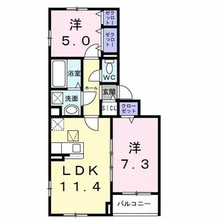 マロンポンド【1階】の間取り