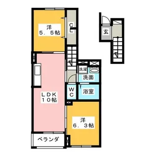 アザレアA【2階】の間取り