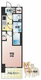 エスリードレジデンス梅田グランゲート【6階】の間取り