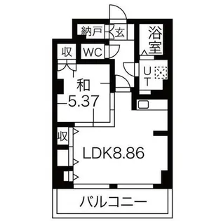 レジデンスカープ札幌【15階】の間取り