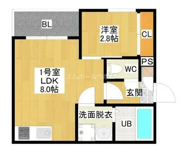 R-Smart金山ウエスト【3階】の間取り