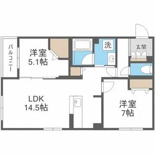 83W2(a) HACHISANWESTNY【1階】の間取り