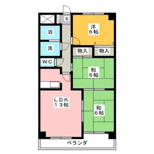 エクセル上八田【5階】の間取り