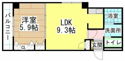 福岡県北九州市小倉北区弁天町【マンション】の間取り