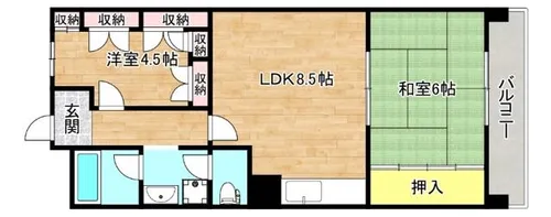 朝日プラザ鶴橋【4階】の間取り