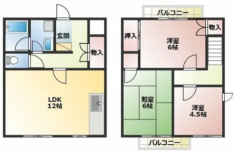 タウンハウス宝田【D1号室】の間取り