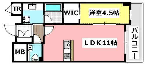 ヴェルドゥール南茨木【206号室】の間取り