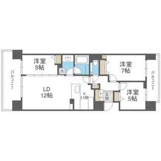 プレミスト札幌ステーションアクシスアクアサイド【6階】の間取り