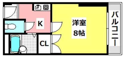 本町8番館【409号室】の間取り