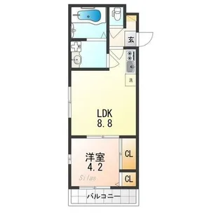 ハーモニーテラス深草越後屋敷町【2階】の間取り