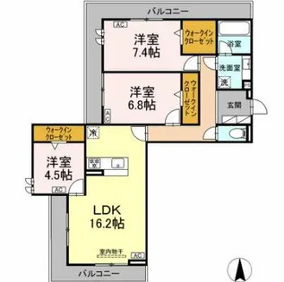 リアンフォール【3階】の間取り