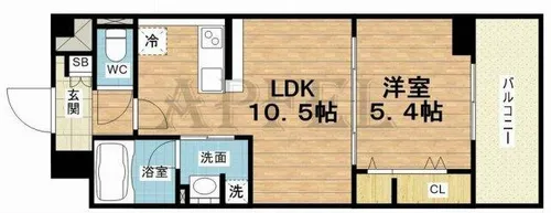 サン シエロ東今里【1階】の間取り