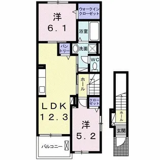 ハイバリースクエア田原【2階】の間取り