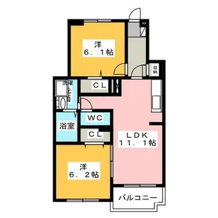 ヴェーク フルス B棟【1階】の間取り