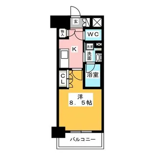愛知県名古屋市西区那古野2丁目【マンション】の間取り
