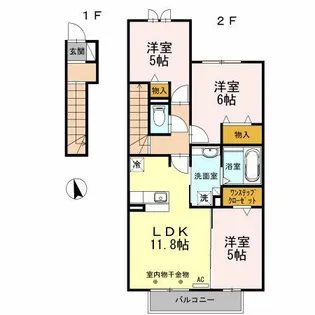 フェリーチェ中山【203号室】の間取り