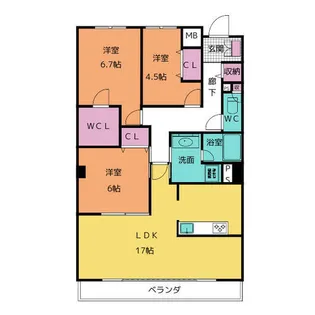 3LDKの間取り画像