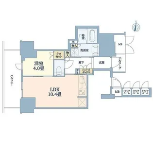 ジオタワー新町【6階】の間取り