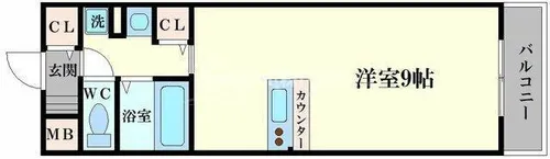 メゾン・デ・ノムラ島之内【1階】の間取り