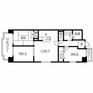 ユーハウス鶴舞Ⅱ【5階】の間取り