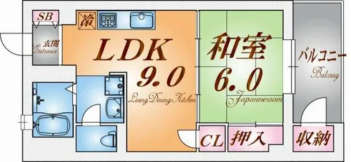 湊川センタービルB棟【7階】の間取り