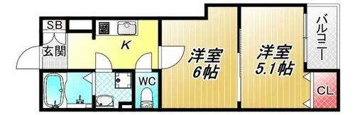 Lino久宝寺【1階】の間取り