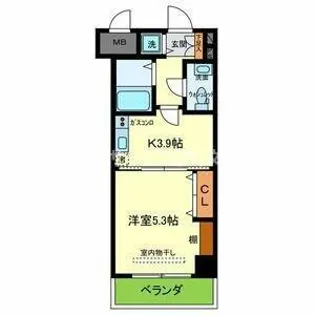 クレイドル西田辺【8階】の間取り