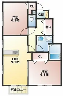 プラムコート歌敷山【1階】の間取り