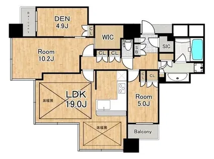 シティタワー西梅田【30階】の間取り