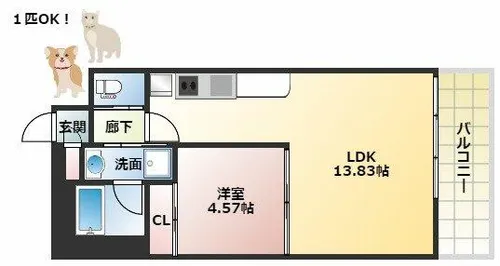 プレジオ今福鶴見【8階】の間取り