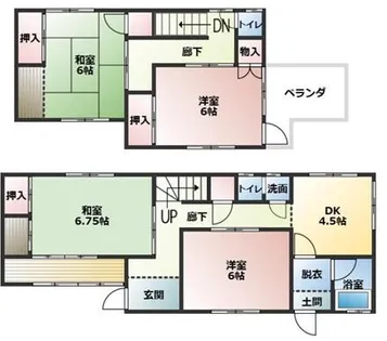 兵庫県姫路市飾磨区英賀【一戸建】の間取り