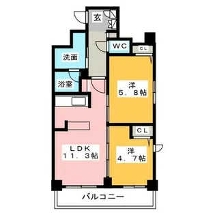S-RESIDENCE葵Ⅱ【15階】の間取り