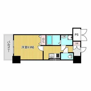 ヒルズ夕陽丘【5階】の間取り