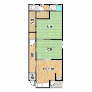 リバーハイツ【2階】の間取り
