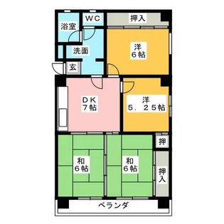 ハイツ東桜【6階】の間取り