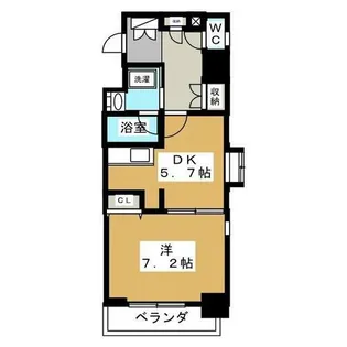 1DKの間取り画像