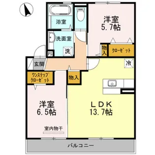 ルネ・プランタン【2階】の間取り