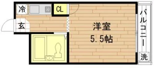 西田ハイツ天王寺【3階】の間取り