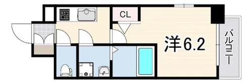 エスリード神戸兵庫駅アクアヴィラ【5階】の間取り