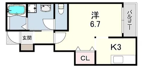 エターナルシー舞子坂【1階】の間取り