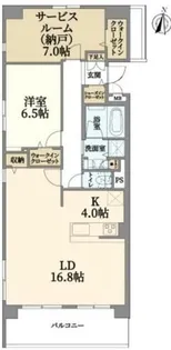 ベルク夕陽丘Ⅱ【6階】の間取り