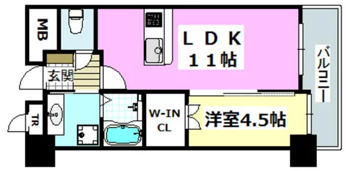 ヴェルドゥール南茨木【10階】の間取り